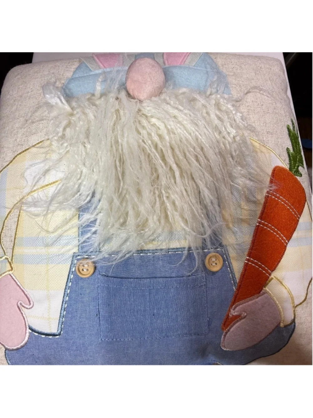 Easter Gnome 18 X 18” Throw Pillow